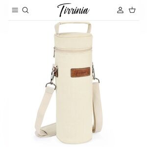 Tirrinia Beige Wine Tote with Tags and Shoulder Strap